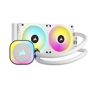 CORSAIR iCUE Link H100i RGB Liquid CPU Cooler - 240mm AIO - Ventilateurs QX120 RGB - Convient à Intel® LGA 1700, AMD® AM5 - Hub Système iCUE Link Inclus - Blanc