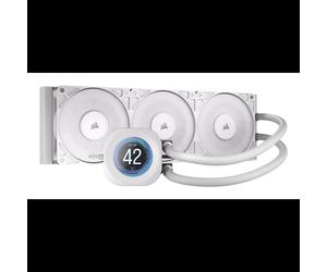 Corsair iCUE LINK H150i LCD Nautilus 360 RS Blanc - Refroidisseur liquide AIO, 3x120mm, PWM, 2100 tr/min, 72.8 CFM, LGA 1700/AM5
