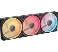 CORSAIR iCUE Link LX120-R RGB 120mm PWM Ventilateur Inversés - Kit Triple Ventilateur - Faible Bruit, CORSAIR Palier à Dôme Magnétique, Double Boucle Lumineuse, Vis QuikTurn™, Mode Zéro RPM - Noir