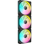 CORSAIR iCUE Link LX120 RGB 120 mm PWM Ventilateurs Paquet Triple - Double Boucles Lumineuses - Inclut iCUE Link System Hub - Technologie CORSAIR AirGuide - Noir