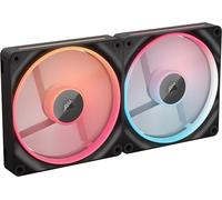 CORSAIR iCUE Link LX140-R RGB 140mm PWM Ventilateur Inversés - Kit Double Ventilateur - Faible Bruit, CORSAIR Palier à Dôme Magnétique, Double Boucle Lumineuse, Vis QuikTurn™, Mode Zéro RPM - Noir