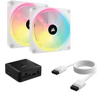 Corsair Ventilateurs iCUE Link QX140 RGB à dôme magnétique – Kit double avec hub – Blanc