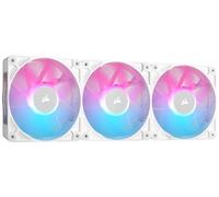 CORSAIR iCUE LINK RX120 RGB 120mm Ventilateurs PWM avec Hub Système iCUE LINK - Roulement à Dôme Magnétique - Triple Pack - Blanc