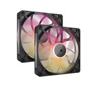 CORSAIR iCUE Link RX140 Max RGB 140mm PWM Ventilateur Épaiss avec iCUE Link System Hub - Pression Statique Élevée - Palier à Dôme Magnétique - Double Pack - Noir