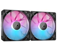 Corsair Ventilateurs iCUE LINK RX140 RGB PWM avec Hub, Roulement à dôme magnétique Dual Pack Noir