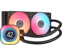 CORSAIR iCUE Link Titan 240 RX LCD Refroidisseur Liquide pour CPU - Chambre de Refroidissement FlowDrive - Intel LGA 1851/1700, AMD AM5/AM4 - 2X RX120 RGB Ventilateurs - iCUE Link Hub Inclus - Noir