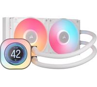 CORSAIR iCUE Link Titan 240 RX LCD Refroidisseur Liquide pour CPU - Chambre de Refroidissement FlowDrive - Intel LGA 1851/1700, AMD AM5/AM4 - 2X RX120 RGB Ventilateurs - iCUE Link Hub Inclus - Blanc