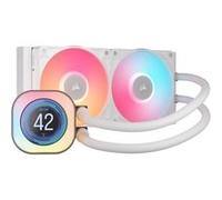 CORSAIR iCUE Link TITAN 240 RX LCD - Système de refroidissement liquide de processeur - Taille de radiateur : 240 mm - (pour : LGA1851, LGA1700, AM5, AM4) - cuivre - 120 mm - blanc Blanc G