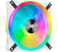 Corsair iCUE QL140 RGB, Ventilateur LED RGB PWM 140 mm (34 LED Paramétrables Individuellement, Allant jusqu’à 1 250 TR/Min, Faible Bruit) Simple Pack - Blanc
