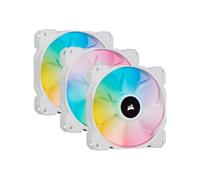 Corsair Ventilateurs iCUE SP120 RGB ELITE 120 mm – Kit de 3 Lighting Node CORE AirGuide 18 dBA Blanc