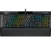 Corsair K100 RGB Clavier Optique mécanique pour Gaming (Touches OPX : Hyperfast & linéaire, Repose-Paume en Similicuir, Touches PBT Double Shot, intégration Elgato Stream Deck) QWERTY Noir