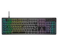 Corsair K55 Core Clavier de Gaming Filaire à Membrane RVB - Commutateurs Silencieux et réactifs - Résistance aux éclaboussures - RVB dix Zones - Touches multimédia - Compatible iCUE - QWERTY NA - PC,