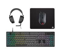 Corsair K55 Core Clavier de Jeu avec Membrane RVB, commutateurs Silencieux et réactifs - Résistance aux éclaboussures - RGB à dix Zones - Touches multimédias - Compatible iCUE - QWERTY UK - PC, Mac