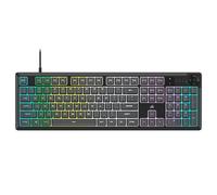 Corsair K55 CORE Clavier de jeu filaire RVB, silencieux, réactif et résistant aux éclaboussures, dix zones RVB, touches multimédia, compatible avec iCUE, QWERTY ON, PC, Mac, gris