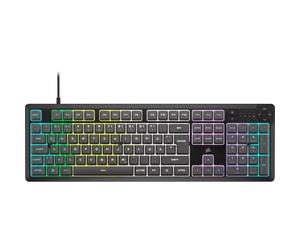 Corsair K55 Core RGB Clavier de jeu gris - Clavier de jeu à membrane avec éclairage RVB 10 zones et 4 touches multimédia dédiées