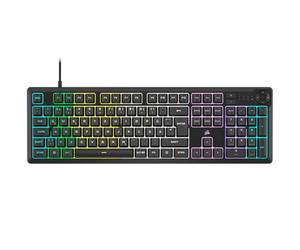 Corsair K55 CORE RGB Membrane Clavier de jeu filaire - Commutateurs silencieux et réactifs - Protection contre les éclaboussures - RGB à dix zones - Touches multimédia - Compatible iCUE - QWERTZ DE