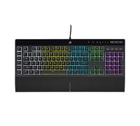 Corsair K55 RGB Pro Membrane Clavier de Jeu Filaire - IP42 Anti-Poussière et Débordement - 6 Touches Macro avec Intégration Elgato - Compatible iCUE - QWERTY NA - PC, Mac, Xbox - Noir