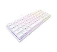 Corsair K65 RGB MINI 60% Clavier mécanique filaire pour jeux - Switches Cherry MX ROUGE - PBT Double-Shot - Compatible iCUE - QWERTY ES - PC, Mac, Xbox - Blanc