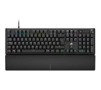 CORSAIR K70 CORE RGB Clavier de Jeu Mécanique Filaire avec Repose-Poignets - Interrupteurs Linéaires Lubrifiés MLX Red, SOCD, Amortissement du Son, Cadran de Contrôle Des Médias, AZERTY FR - Noir