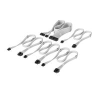 Corsair Kit de Démarrage Câbles PSU à Gaines Individuelles Type 4 Elite Premium - Peignes à Câble Profil Bas, Conception Paracord à Maille Triple Couche, Compatible PSU's Type 4 - Blanc