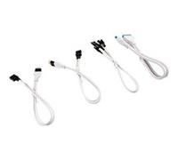 Corsair Kit d’extension gainé pour panneau avant CORSAIR Premium, USB, Blanc, 30 cm