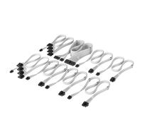 Corsair Kit Professionnel Câbles PSU à Gaines Individuelles Type 4 Elite Premium - Peignes à Câble Profil Bas, Conception Paracord à Maille Triple Couche, Compatible PSU's Type 4 - Blanc
