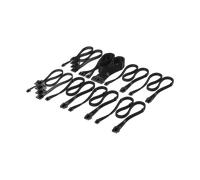 CORSAIR Kit professionnel de câbles d'alimentation Elite Premium Type-5 gainés individuellement - Noir New