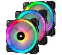 Corsair LL120 RGB, Ventilateur de Boitier Dual Light Loop RGB LED PWM 120mm avec Lighting Node et Hub (Triple Pack)
