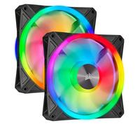 CORSAIR Lot de deux ventilateurs iCUE QL140 RGB - Diamètre 140mm - Avec lighting Node Core (CO-9050100-WW)