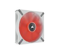 Corsair ML140 LED ELITE, 140 mm PWM Ventilateur à Rouge (Technologie CORSAIR AirGuide, Roulement à Lévitation Magnétique, Jusqu’à 1 600 tr/min, Huit LED Ultralumineuses) Vendu Seul, châssis Blanc
