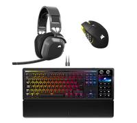 CORSAIR MMO Gaming Bundle: Scimitar Wireless Mouse, Galleon 100 SD Keyboard, HS80 Max Headset (FR) New