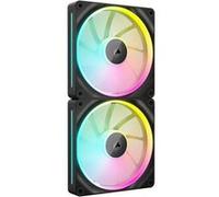 CORSAIR iCUE LINK LX140 RGB 140 mm PWM Ventilateurs Paquet Double - Double Boucles Lumineuses - Inclut iCUE LINK System Hub - Technologie CORSAIR AirGuide - Noir