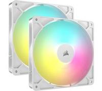 CORSAIR RS140 ARGB 140mm Ventilateurs PWM - Connexion Daisy-Chain - Faible Bruit - Roulement à Dôme Magnétique - Paquet Double - Blanc