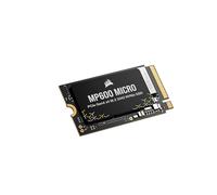 Corsair MP600 Micro 1 to M.2 NVMe PCIe x4 Gen4 2 SSD - M.2 2242 - Lecture Séquentielle Jusqu'à 5 100 Mo/s - Compatible avec Lenovo Legion Go et Thin PCIe 4.0 Les Ordinateurs Portables - Noir