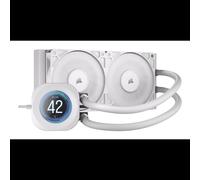 Corsair Nautilus 240 RS LCD Blanc - Refroidisseur liquide AIO CPU, radiateur 240mm, ventilateurs 120mm (420-2100 RPM), sockets LGA 1700/AM5, 1.82kg