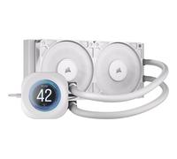CORSAIR NAUTILUS 240 RS LCD Watercooling pour CPU - Ecran LCD IPS 5.3cm - Radiateur 240mm, Intel LGA 1851/1700, AMD AM5/AM4, Connexions série simples, Inclus 2x RS120 Ventilateurs - Blanc