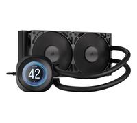 CORSAIR NAUTILUS 240 RS LCD Watercooling pour CPU - Ecran LCD IPS 5.3cm - Radiateur 240mm, Intel LGA 1851/1700, AMD AM5/AM4, Connexions série simples, Inclus 2x RS120 Ventilateurs - Noir