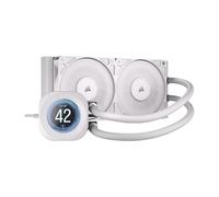 CORSAIR NAUTILUS 240 RS LCD Watercooling pour CPU - Ecran LCD IPS 5.3cm - Radiateur 240mm, Intel LGA 1851/1700, AMD AM5/AM4, Connexions série simples, Inclus 2x RS120 Ventilateurs - Blanc