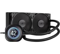 CORSAIR NAUTILUS 240 RS LCD Watercooling pour CPU - Ecran LCD IPS 5.3cm - Radiateur 240mm, Intel LGA 1851/1700, AMD AM5/AM4, Connexions série simples, Inclus 2x RS120 Ventilateurs - Noir