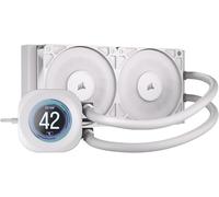 CORSAIR NAUTILUS 240 RS LCD Watercooling pour CPU - Ecran LCD IPS 5.3cm - Radiateur 240mm, Intel LGA 1851/1700, AMD AM5/AM4, Connexions série simples, Inclus 2x RS120 Ventilateurs - Blanc