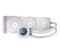 CORSAIR NAUTILUS 360 RS LCD Watercooling pour CPU - Ecran LCD IPS 5.3cm - Radiateur 360 mm, Intel LGA 1851/1700, AMD AM5/AM4, Connexions série simples, Inclus 3x RS120 Ventilateurs - Blanc