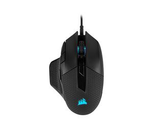 Corsair Nightsword RGB Souris Gaming Droitier USB Type-A Optique 18000 DPI, 8 Boutons Programmables, 50G, 1000Hz, Mémoire Intégrée, Noire