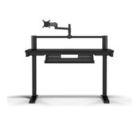 CORSAIR Platform:4 - 120 cm x 76 cm, Hauteur Fixe, Bureau d'ordinateur Debout Home Office Gaming Desk, Gestion Câbles, Alimentation USB, Bras d’écran Inclus - Noir