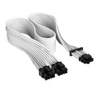 Corsair Premium 600 W PCIe 5.0 / Gen 5 12VHPWR Câble d’Alimentation - Adapté aux Alimentations de Type-4 via Une Double Connexion PCIe à 8 Broches - Connecteur 12+4 Broches - Blanc