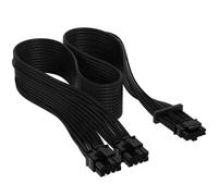 Corsair Premium 600 W PCIe 5.0 / Gen 5 12VHPWR Câble d’Alimentation - Adapté aux Alimentations de Type-4 via Une Double Connexion PCIe à 8 Broches - Connecteur 12+4 Broches - Noir