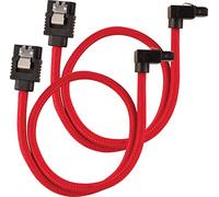 Corsair Premium Cble SATA Gainé - SATA 6Gbps 30 cm, Connecteur À 90°, Rouge
