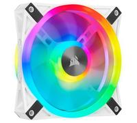 Corsair iCUE QL120 RGB, Ventilateur LED RGB PWM 120 mm (34 LED RGB Paramétrables Individuellement, Allant Jusqu’à 1 500 TR/Min, Faible Bruit) Simple Pack - Blanc