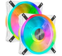 CORSAIR QL140 RGB Blanc, 140mm RGB LED Fan, Dual Pack + Lighting Node CORE (CO-9050106-WW)