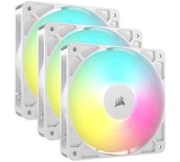 CORSAIR RS120 ARGB 120mm Ventilateurs PWM - Connexion Daisy-Chain - Faible Bruit - Roulement à Dôme Magnétique - Paquet Triple - Blanc