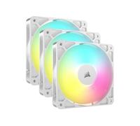 CORSAIR RS120 ARGB 120mm Ventilateurs PWM - Connexion Daisy-Chain - Faible Bruit - Roulement à Dôme Magnétique - Paquet Triple - Blanc